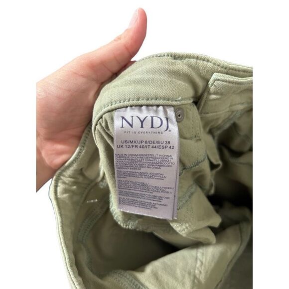 NYDJ Not Your Daughters Jeans Teresa Wide Leg Bamboo green jeans size 8 - Picture 4 of 9
